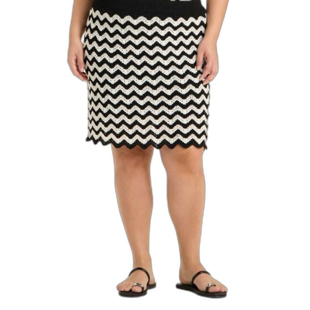 Ava & Viv Women's Sweater Mini Skirt - Black XXL